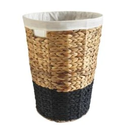 Panier à Linge Fibre Végétale Nolita, Noir, L.40 X H.52 X P.40 Cm