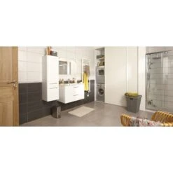 Panier à Linge Plastique Bombay, Gris, L.38 X H.53 X P.38 Cm -Offres Salle De Bains Boutique panier a linge plastique bombay gris l 38 x h 53 x p 38 cm 1