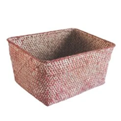 Panier En Jonc De Mer Rectangle, Terracota, Panama