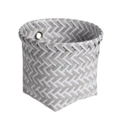 Panier En Plastique Blanc Et Gris Clair, Nala