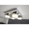 Plafonnier 4 Spots, Design Aluminium Gris Led Intégrée INSPIRE