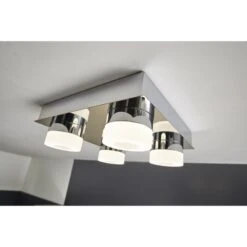 Plafonnier 4 Spots, Design Aluminium Gris Led Intégrée INSPIRE