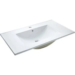 Plan Vasque Simple Céramique L.81 X P.46 Cm Blanc