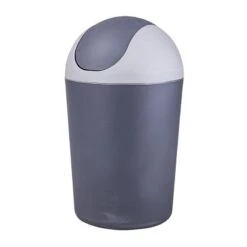 Poubelle De Salle De Bains 5 L Gris Zingué 1 Steppy